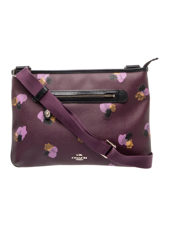 Coach Handbags - COACH TAYLOR CROSSBODY IN FLORAL PRINT COATED CANVAS Plum Purple